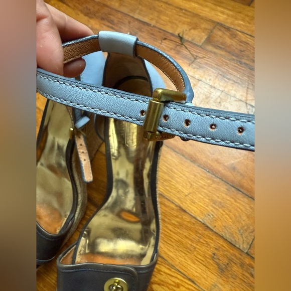 Brown Leather Wedge Sandals with Ankle Strap - Picture 5 of 12